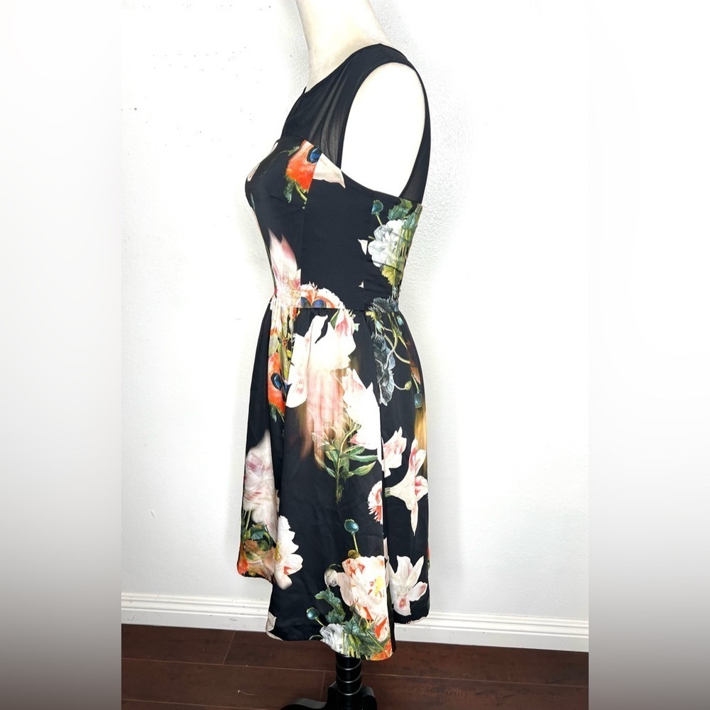 TED BAKER London Cameela Opulent Bloom Floral Midi Dress Mini Size 0 / US 2 - Picture 8 of 15